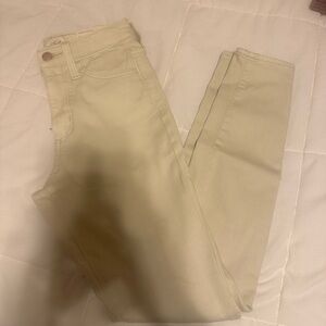 Cream High-Waisted Jeans